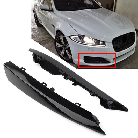 Pair Front Bumper Side Grille Black Insert Cover Trim Fit for Jaguar XF 2012-15