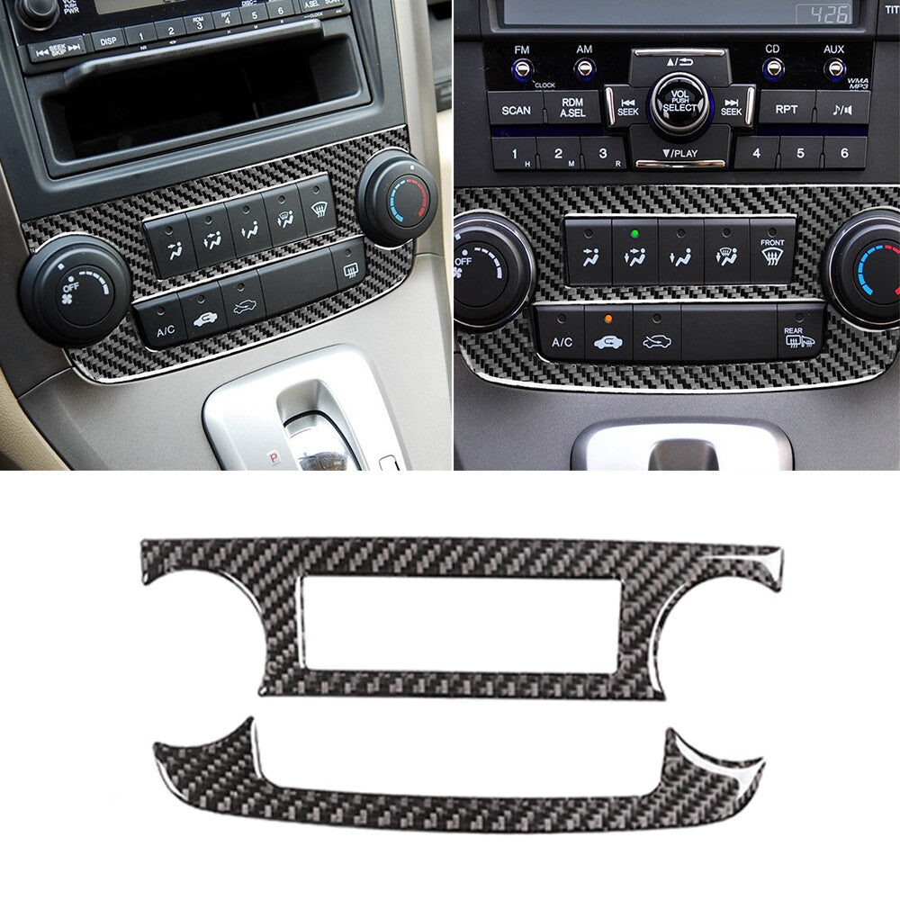 Carbon Fiber Central Control CD Volume Switch Cover for Honda CR-V CRV 2007-2011