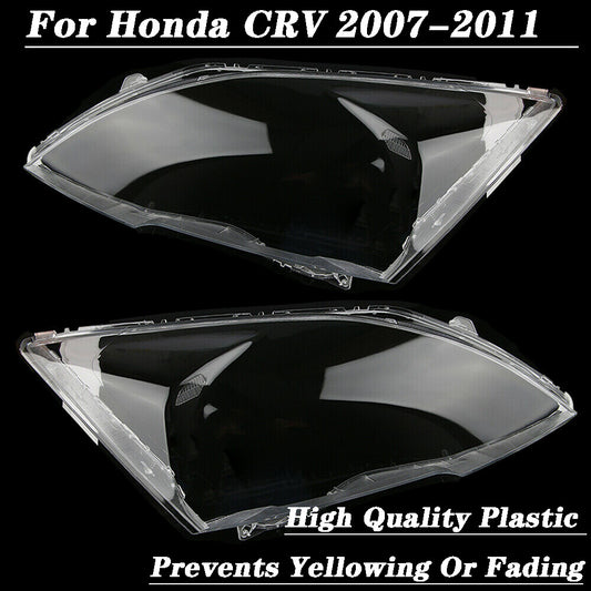 A pair of clear lens covers for the front camera of the headlights for Honda CRV 2007-2011 (L+R).