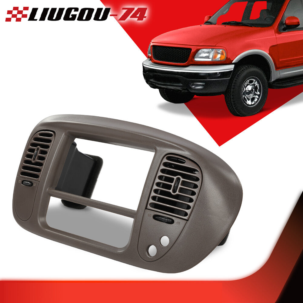 Fits 97-03 for Ford F150 Expedition, brown center dashboard, radio, air conditioning vents.