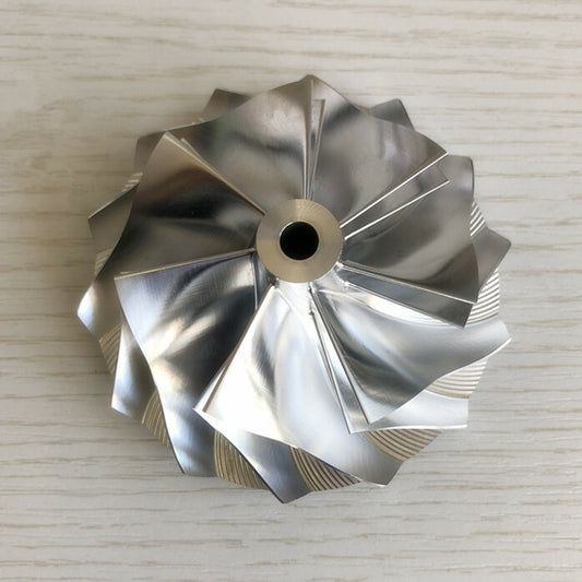 T04E 62.45/82.36 mm 7+7 Blade Turbine Blank Compressor Wheel