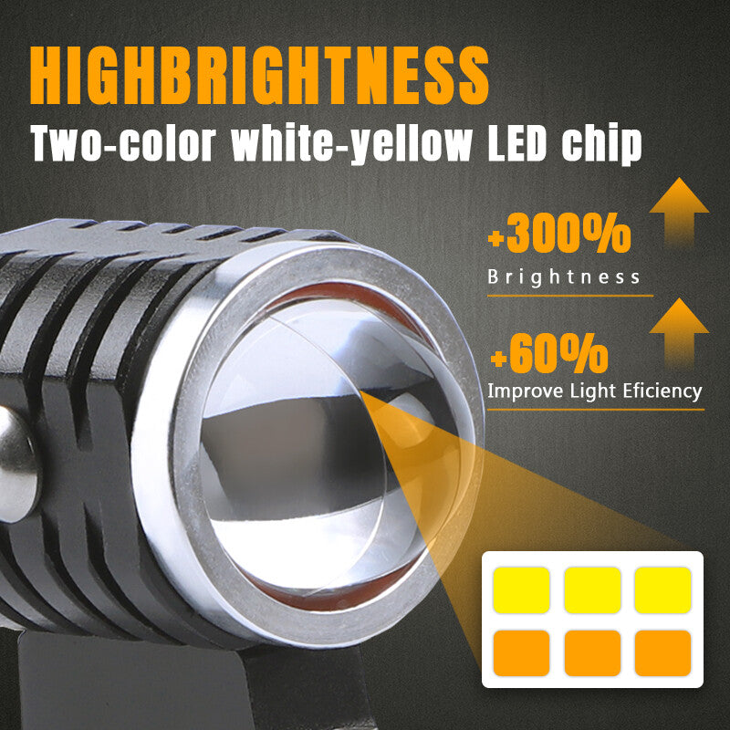 Devil Eye Blue LED Motorcycle Lamp Headlight Driving Fog Spot Light white Amber