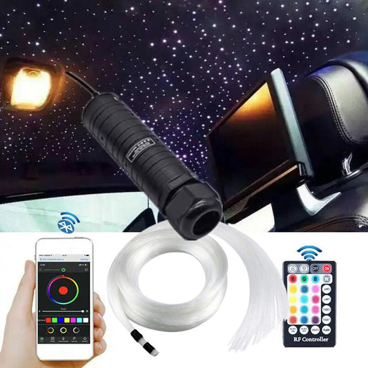 Car Roof Sky Star Light DC12V 6W RGB LED Fiber Optic Cable Lamp Remote Control
