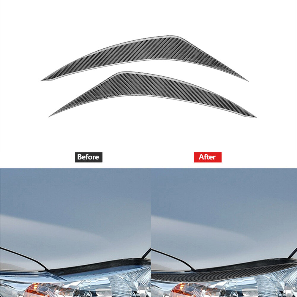 Carbon Fiber Headlight Eyebrow Cover Trim Sticker for Toyota for Corolla 2007-2013