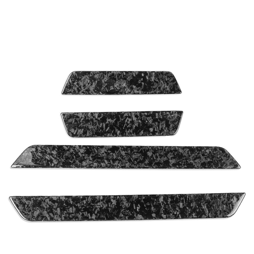 4Pcs Forged Carbon Fiber Door Sill Scuff Guard Cover for Tesla Model 3 Y 2017-23