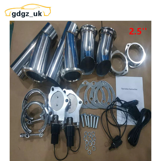 2.5 Electric Exhaust Valve Y Header Exhaust Pipe Kit Manual Control