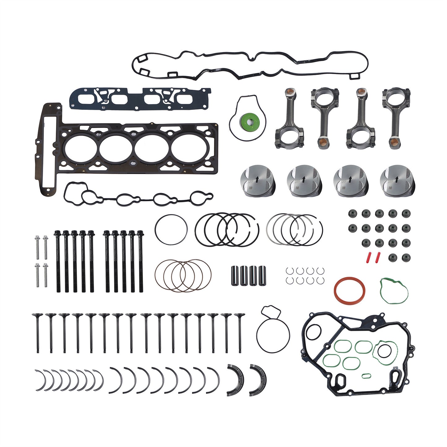 Engine Rebuild Overhaul Pistons Valves Seal Kit for Buick for Chevrolet for GMC 2.4L l4