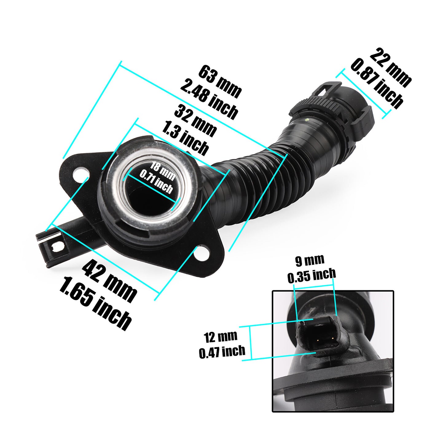 2-PIN NEW Crankcase Vent Hose From Valve Cover 11127590163 Fits for BMW 3.0L AU