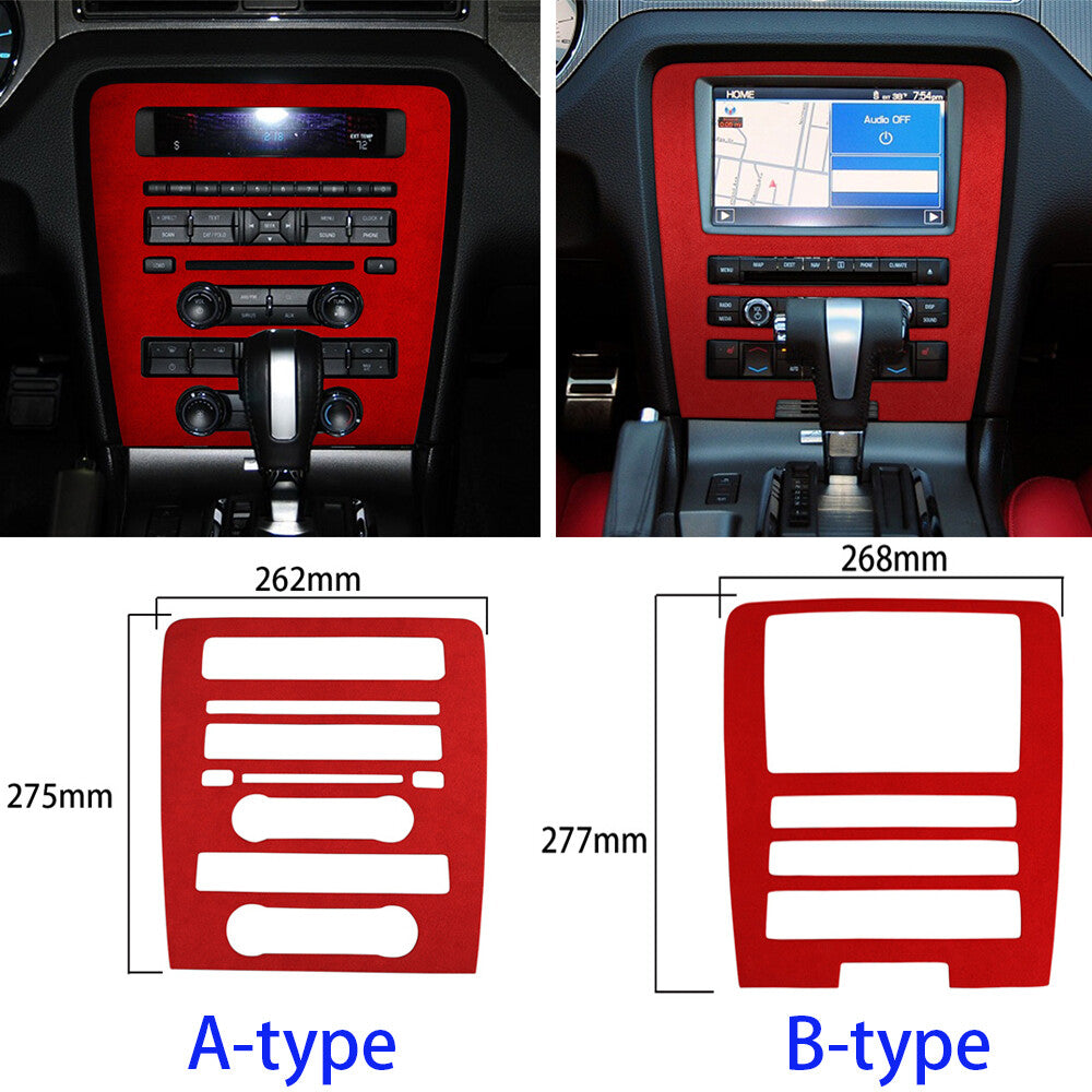 Suede Blue Central Control Navigation CD Panel Cover for Ford for Mustang 2009-2013