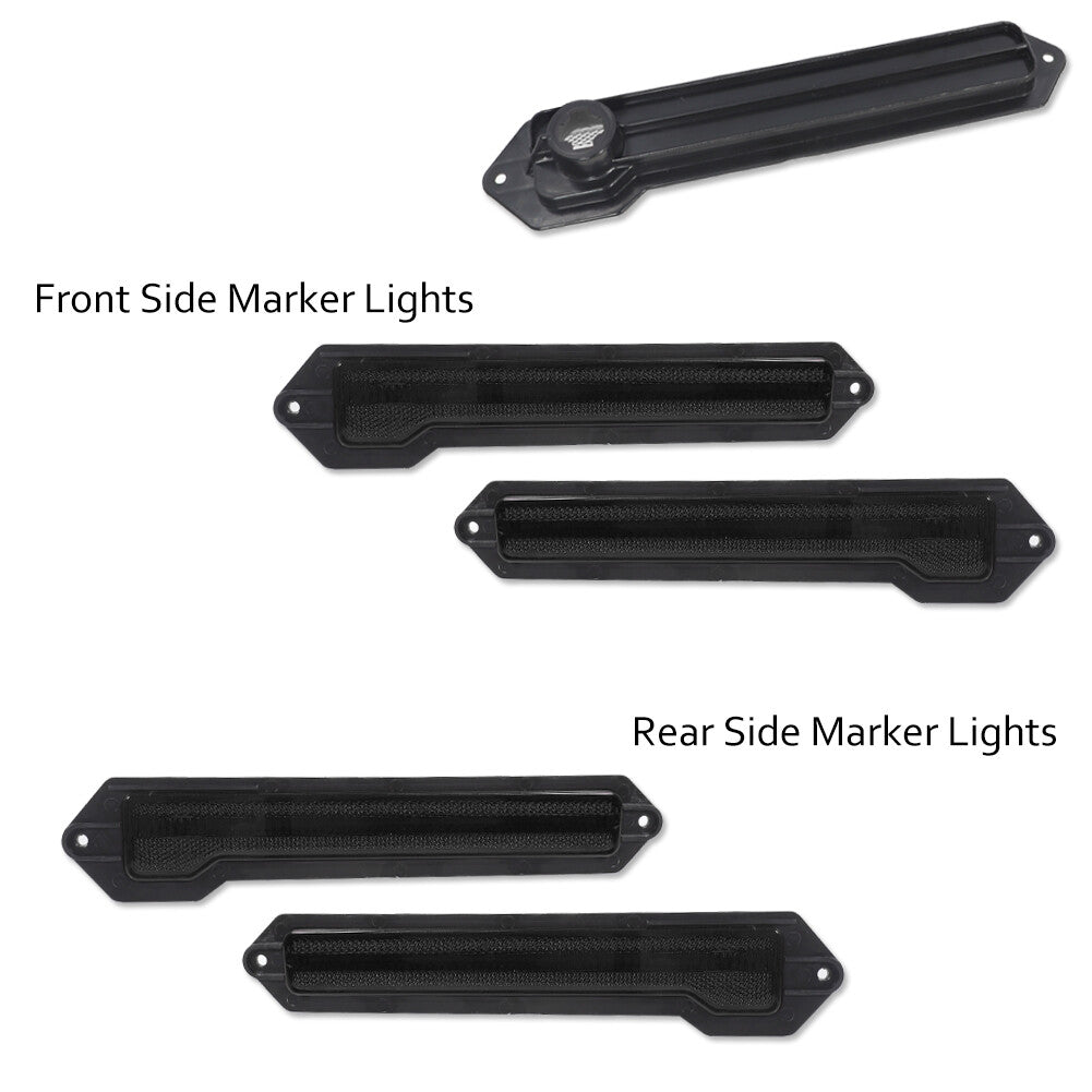 4-Piece Smoked Front and Rear Side Marker Light Housings for 70-72 for Chevrolet Monte Carlo