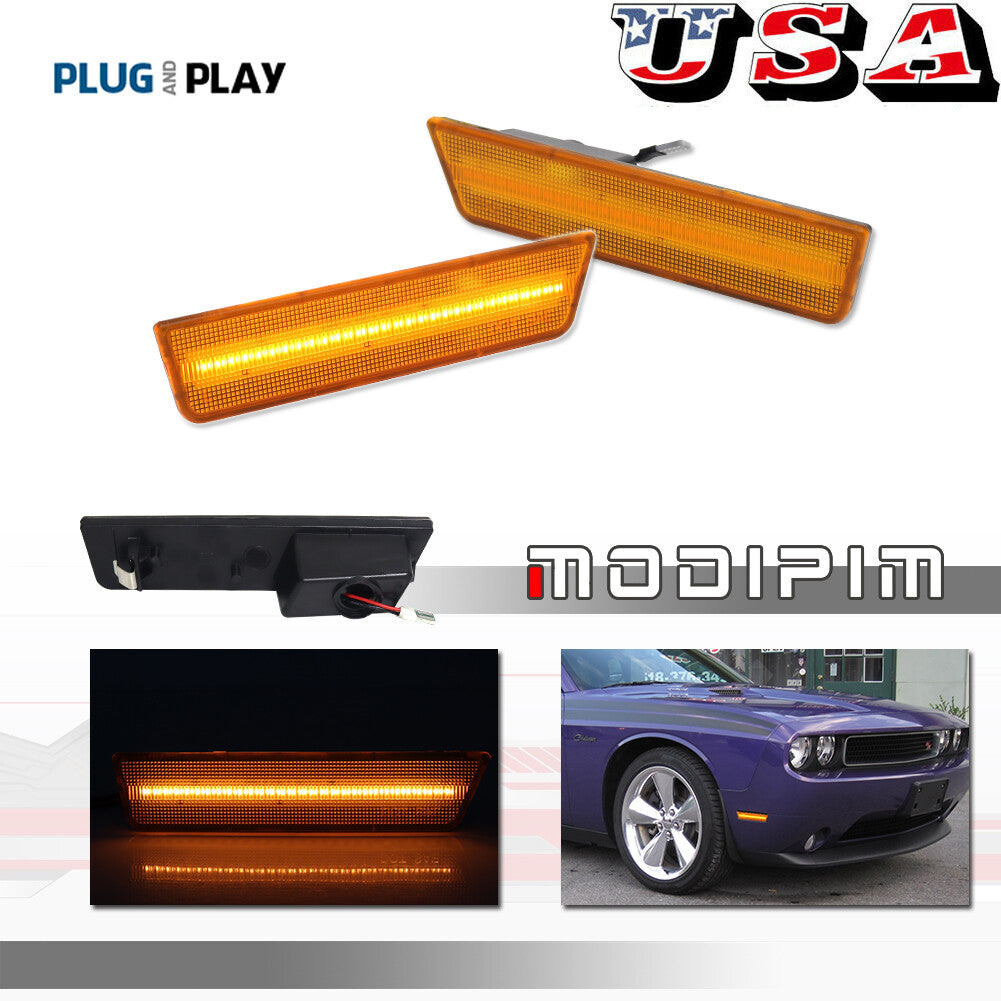 OE-style amber lens front marking LED light for 08-14 for Dodge for Challenger