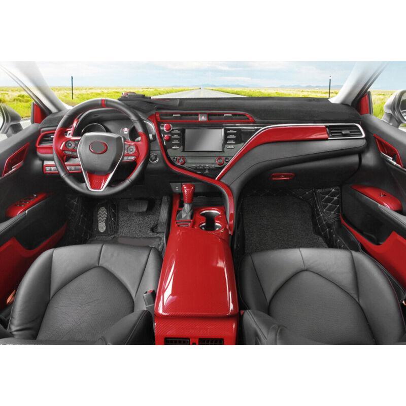 for Toyota for Camry 2018-2022 Red Carbon Fiber Front Reading Light Lamp Frame Trim