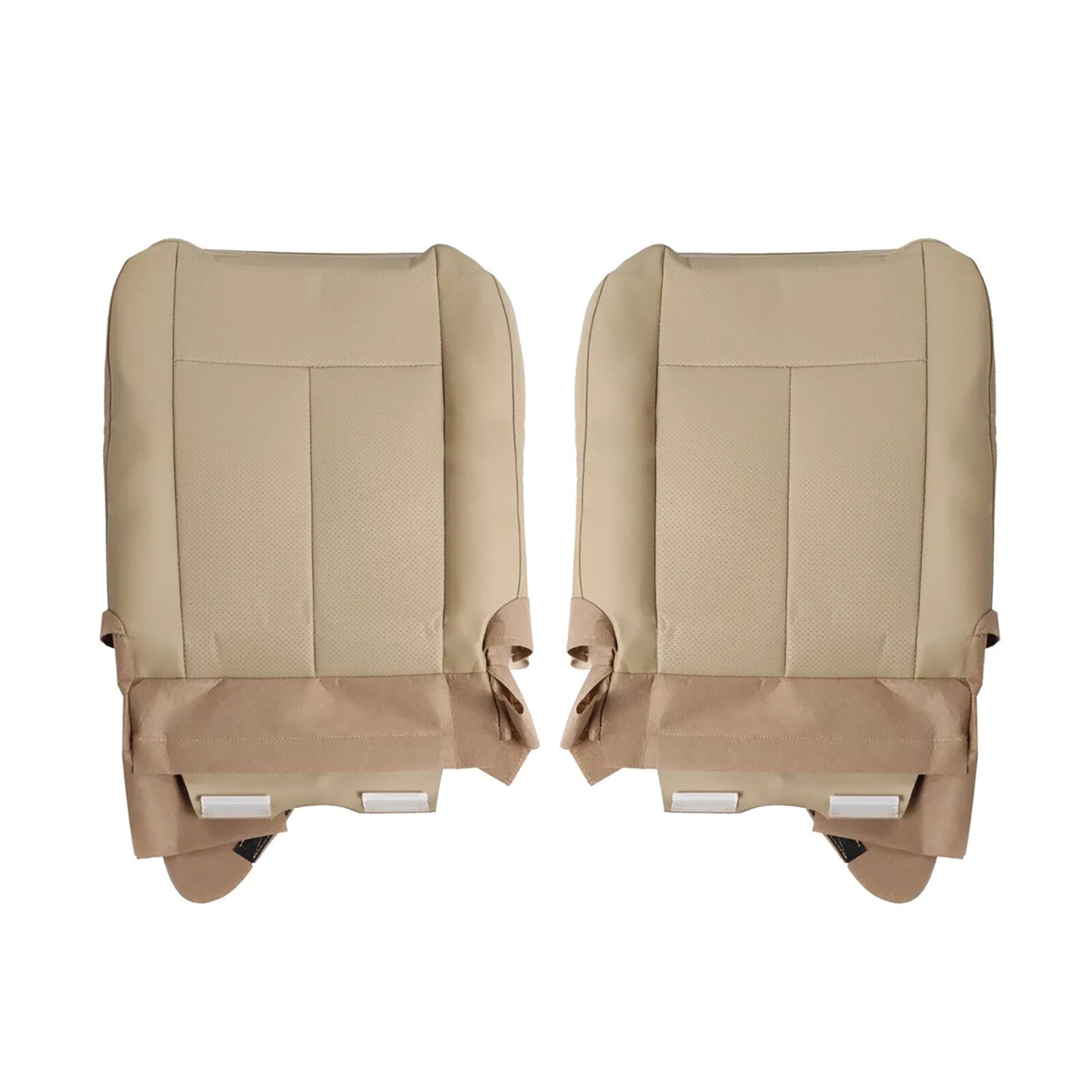2x Driver  Passenger Leather Bottom for Seat Cover Tan For 07-14 for Ford Expedition