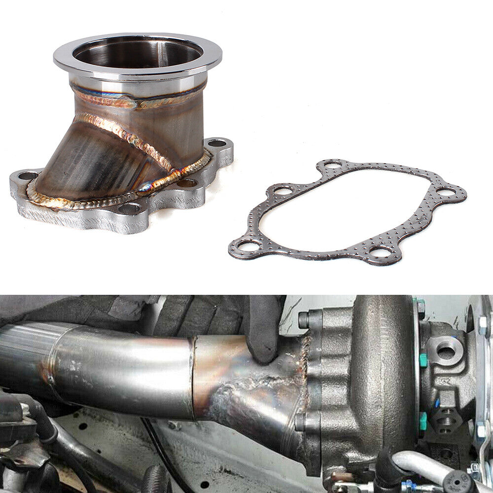 Turbine downpipe 5-bolt flange to 2.5-inch 63mm V-belt adapter for GT25 GT28 T25 T28