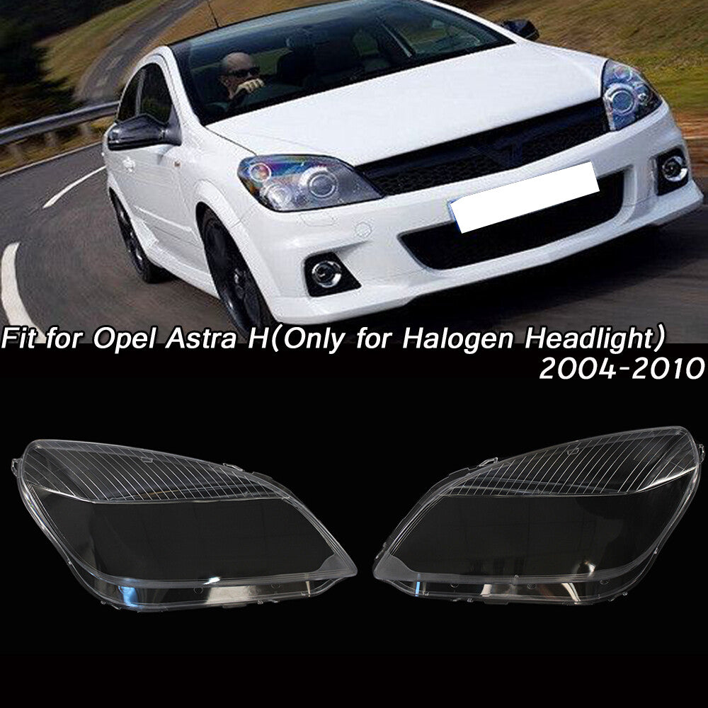 2-piece headlight lens caps for Opel Astra H 2007-2010 halogen Lampsahde