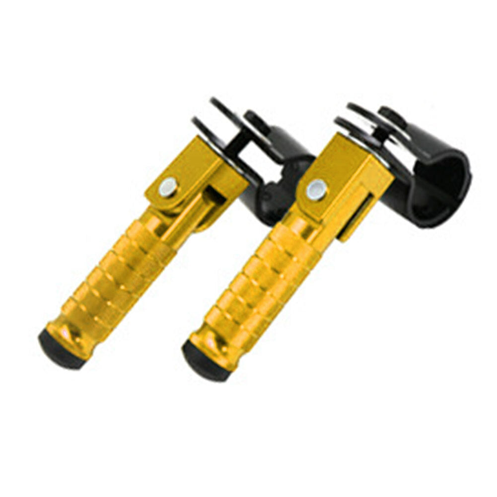 CNC Folding Rearsets Folded Motorbike Footrest Bicycle Foot Pegs Pedal Gold pair