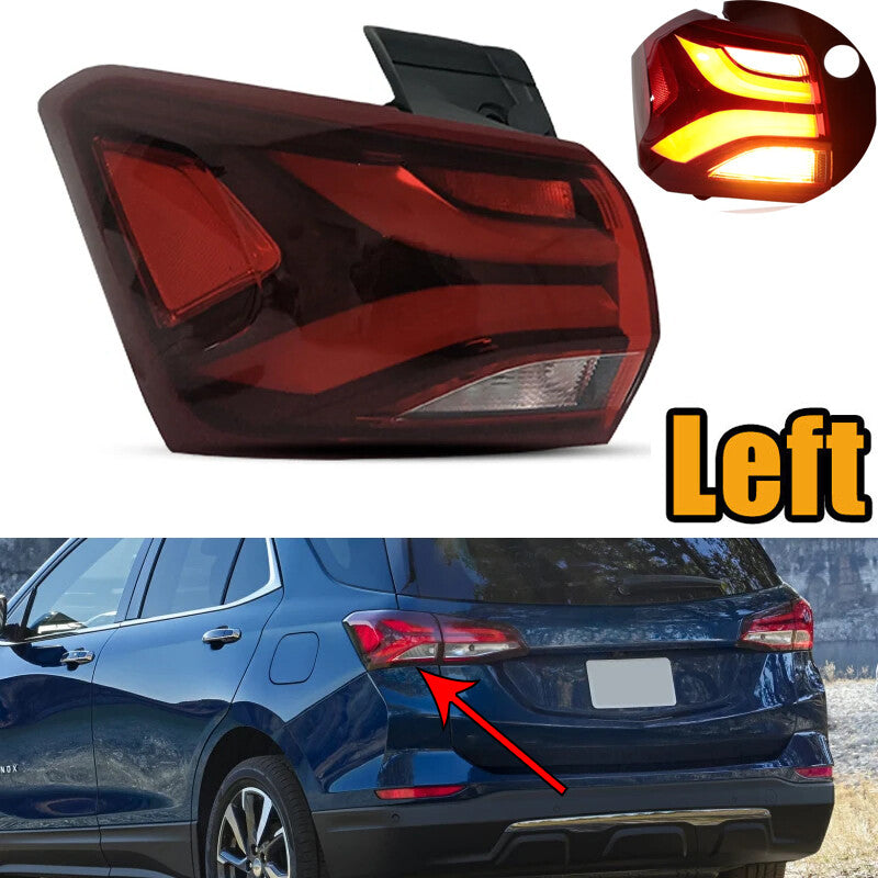 Left Outer LED Rear Tail Lights for Chevrolet Equinox 2021 2022 Turning Signal