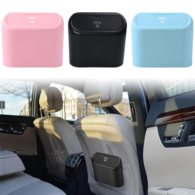 1Pc Car Trash Can for Mini Garbage Dust Holder Box Rubbish Bin Accessory W/Trash Bag