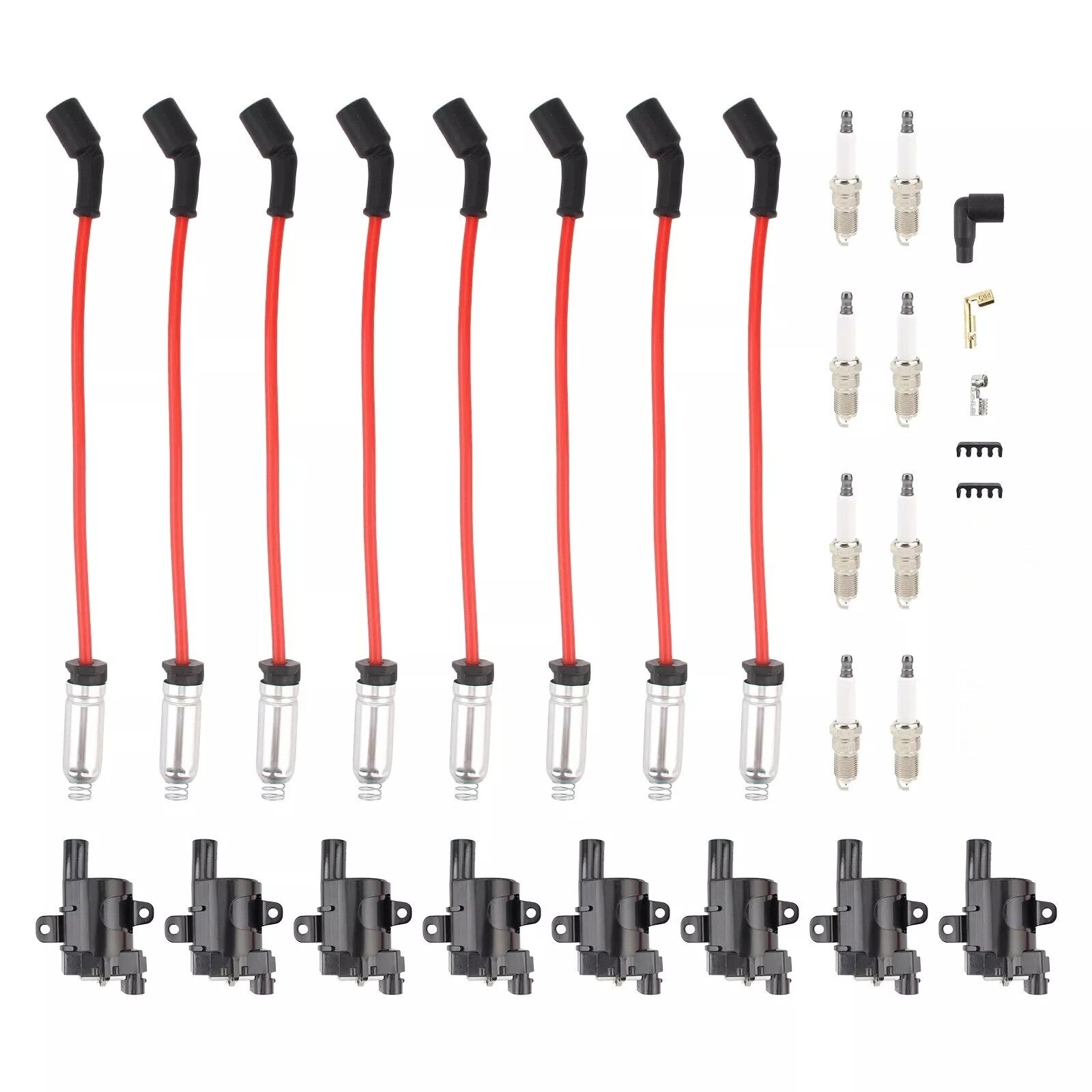 8 Performance Ignition Coil UF262Wire SetSpark Plug for Chevy for GMC for Sierra for Yukon