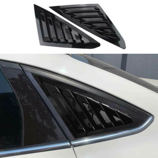 Black Rear Side Vent Window Scoop Louver Cover 2P for Ford Focus Sedan 2012-2018