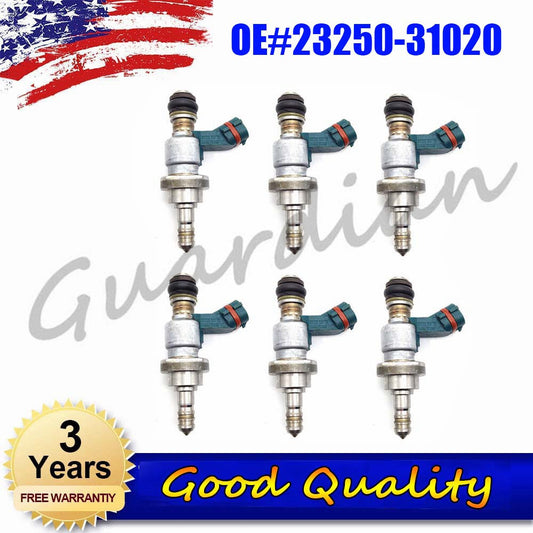 6x Fuel Injector 23250-31020 for Lexus IS250 2.5L-V6 2006-2015 2010 2011 2012 13