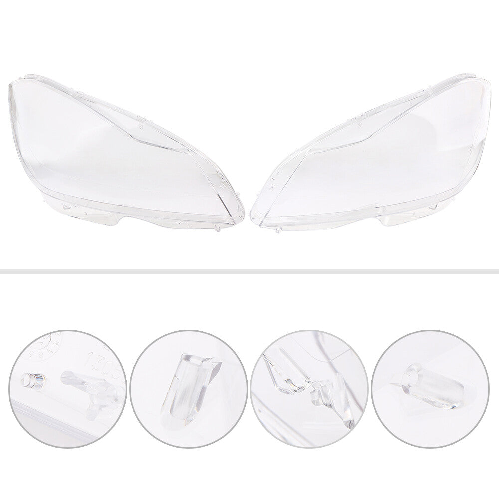 Transparent headlight lens cover LH + right grip for 2011-2013 for Mercedes C-Class W204