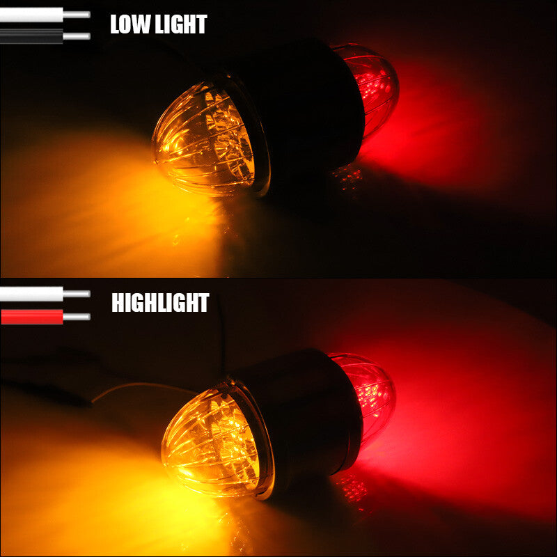 2 LED Dual Face Red/Amber Marker Lights Turn Signal Semi Truck Trailer Fender