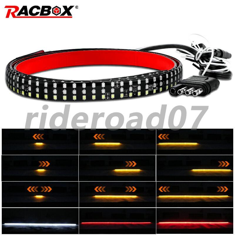 48 3 Row LED Strip Tailgate Light Bar Truck Reverse Brake Tail Signal Light