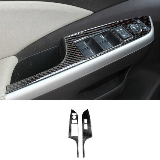 Carbon Fiber Front Window Lift Panel Cover Trim for Honda CRV CR-V 2012-2016