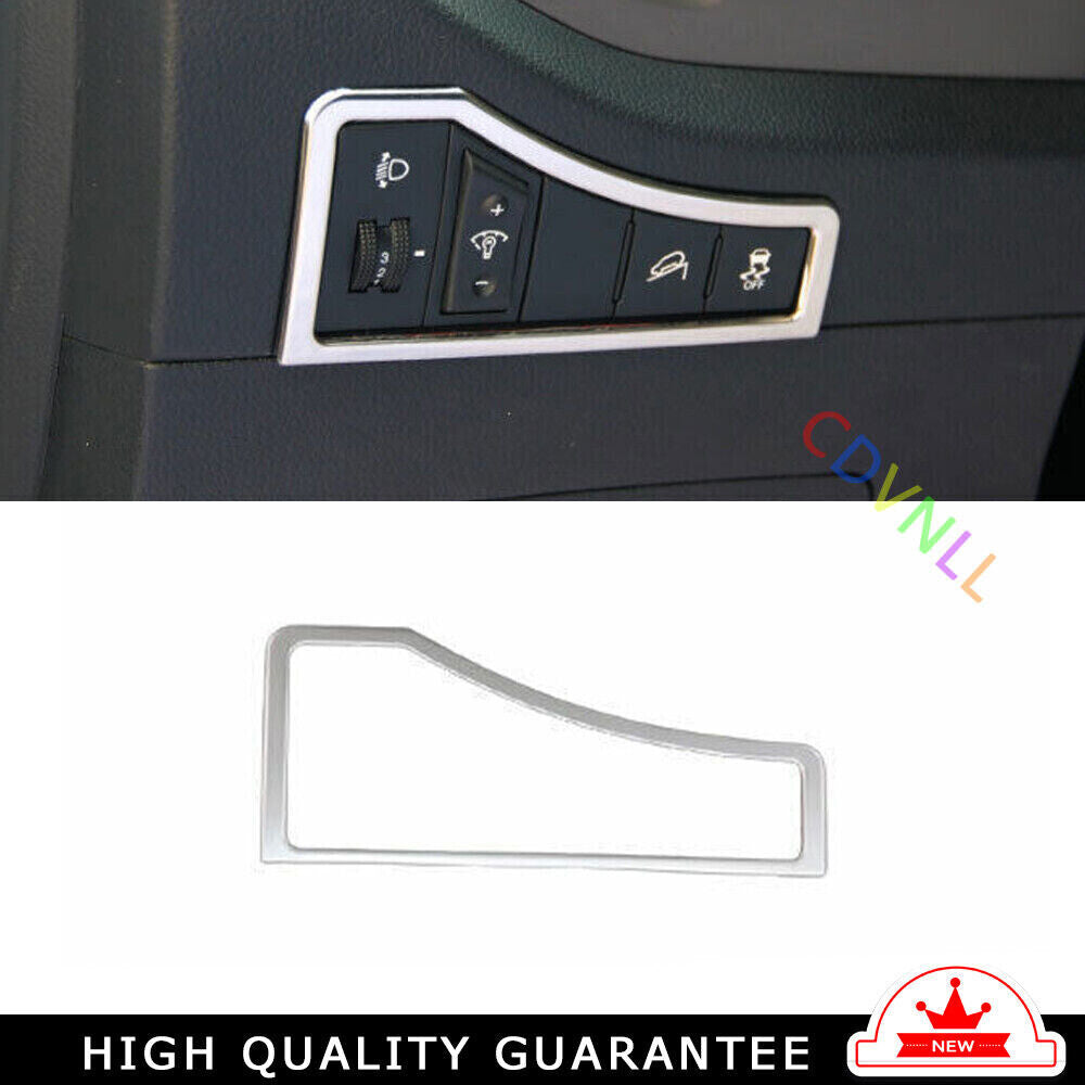 Car Headlight Button Frame Cover Trim for Kia Sportage R 2011-2016 Silver Steel