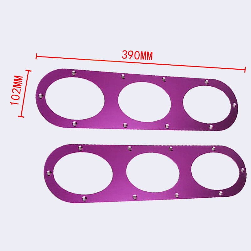 2pcs Universal Aluminum Rear Bumper Race Air Diversion Diffuser Panel Kit Purple