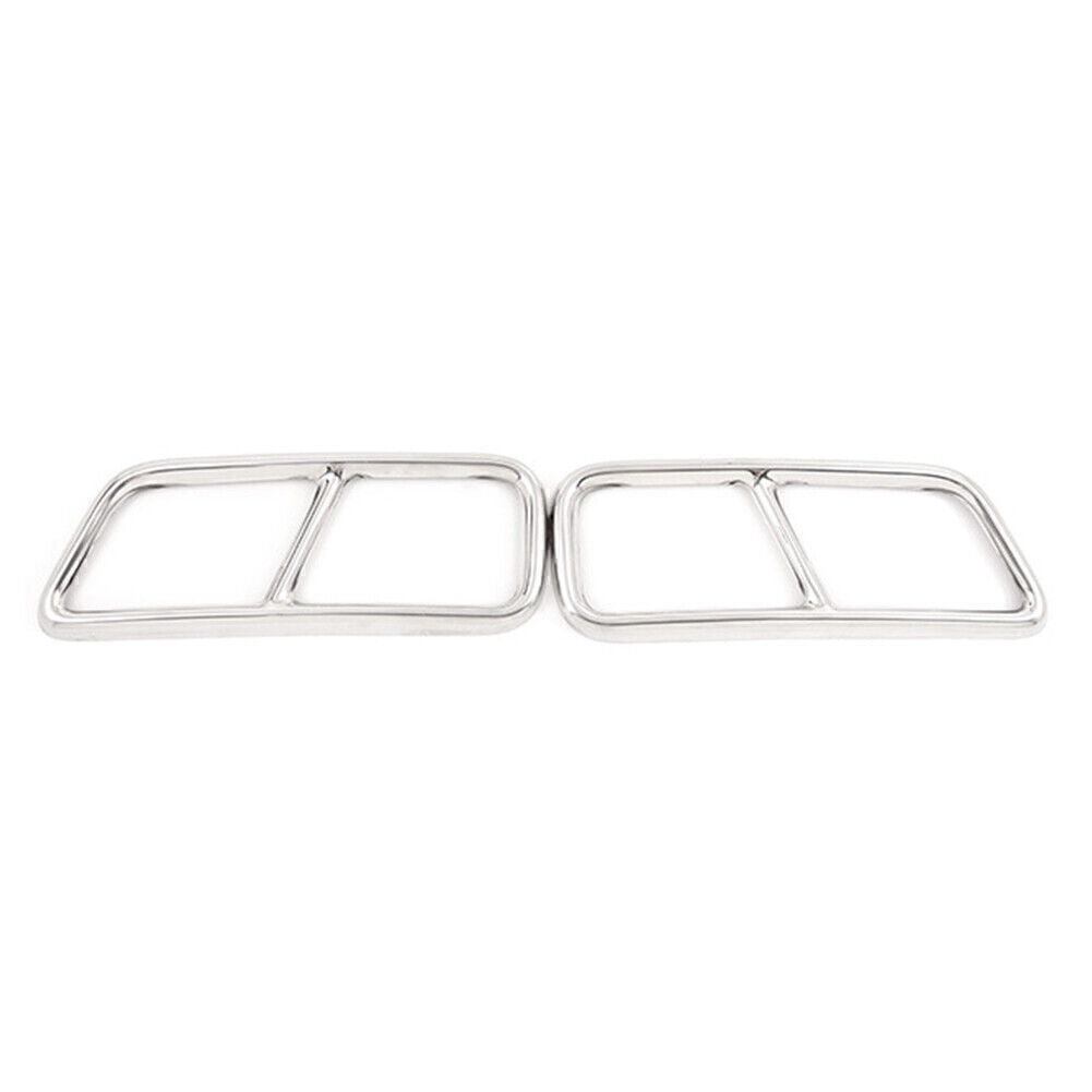 Steel Rear Exhaust Muffler Tail Pipe Cover Trim Fit for Cadillac XT5 16-2020 Silver
