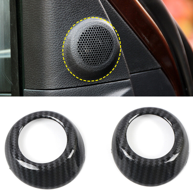 2pcs Carbon Fiber Front Door Stereo Speaker Cover Trim for Toyota Tundra 14-2021