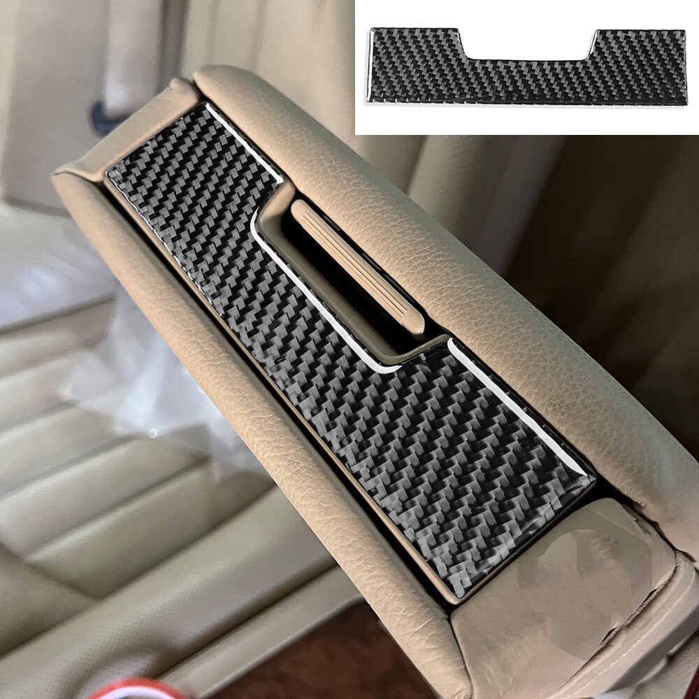 Carbon Fiber Rear Armrest Box Switch Panel Cover for Benz CLS Class C219 2004-09