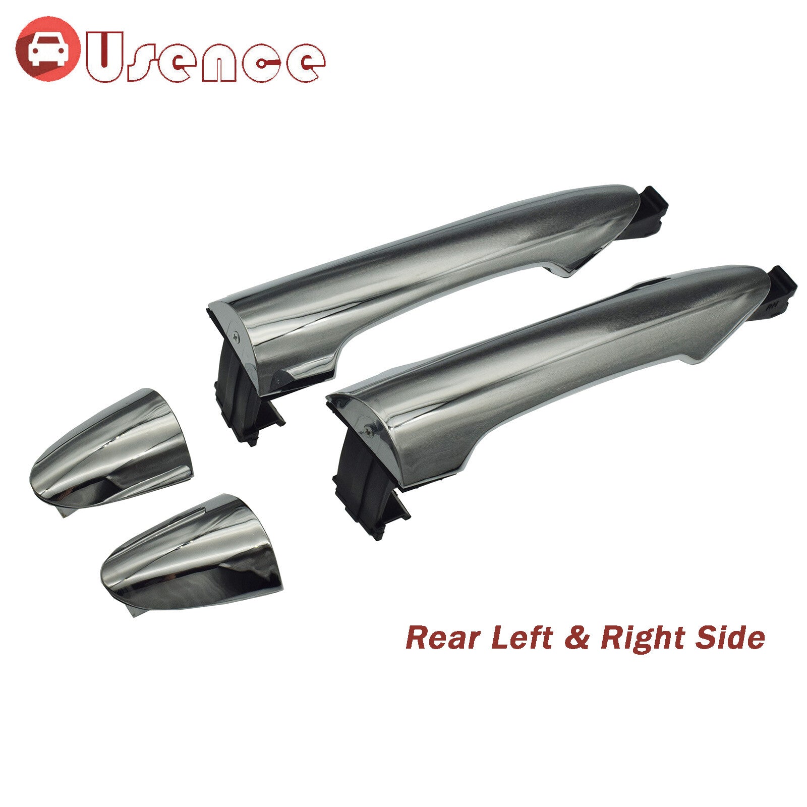 Pair Rear Outside Left Right Chrome Door Handle for Kia Picanto 2011 - 2016