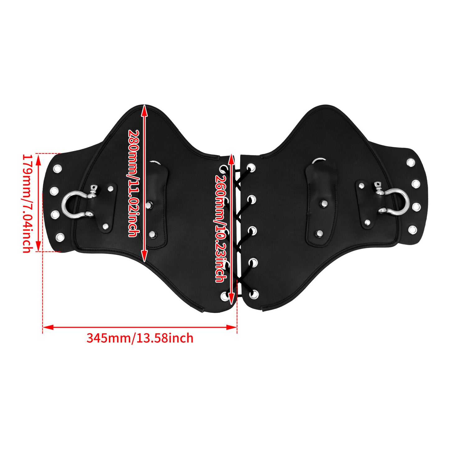 Black PU Leather Heat Saddle Shield Deflector Fits For Most Universal Motorcycle