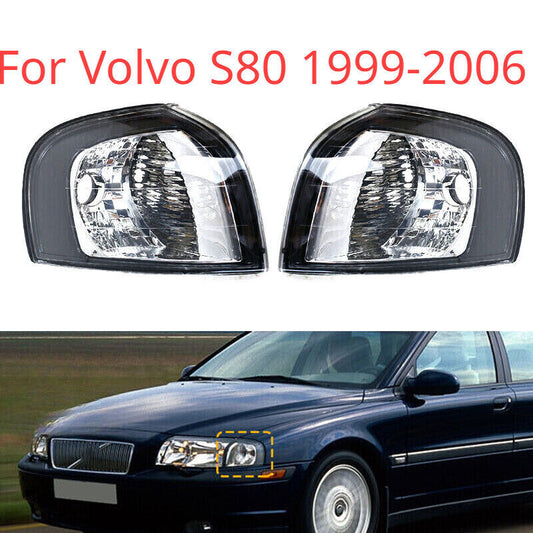 Pair Front Bumper Corner Light Turn Signal Light NO Bulb for Volvo S80 1999-2006
