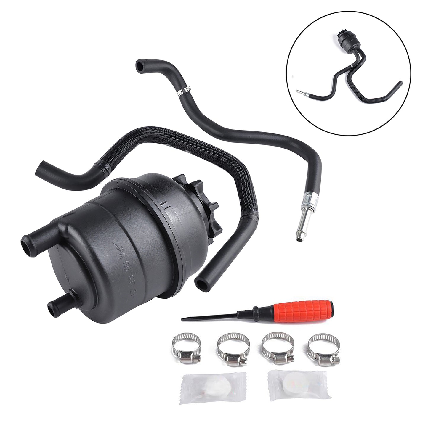 Black Power Steering Reservoir  Hose Kit Durable Replacemnet Parts Accessories