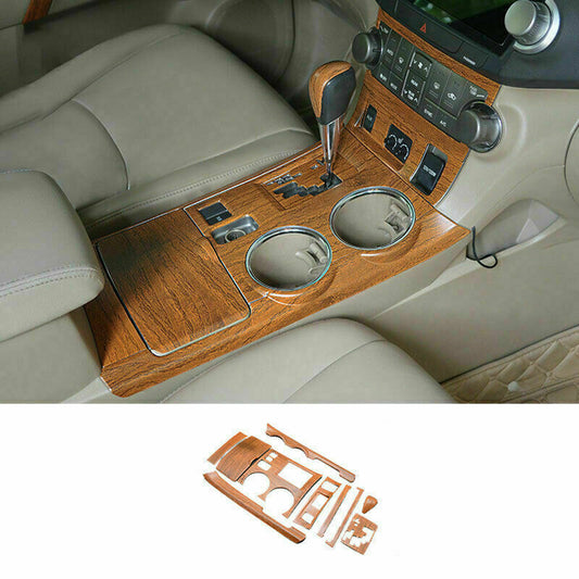 for Toyota Highlander 2008-2013 Wood Grain Gear Shift Box Panel Frame Cover Trim