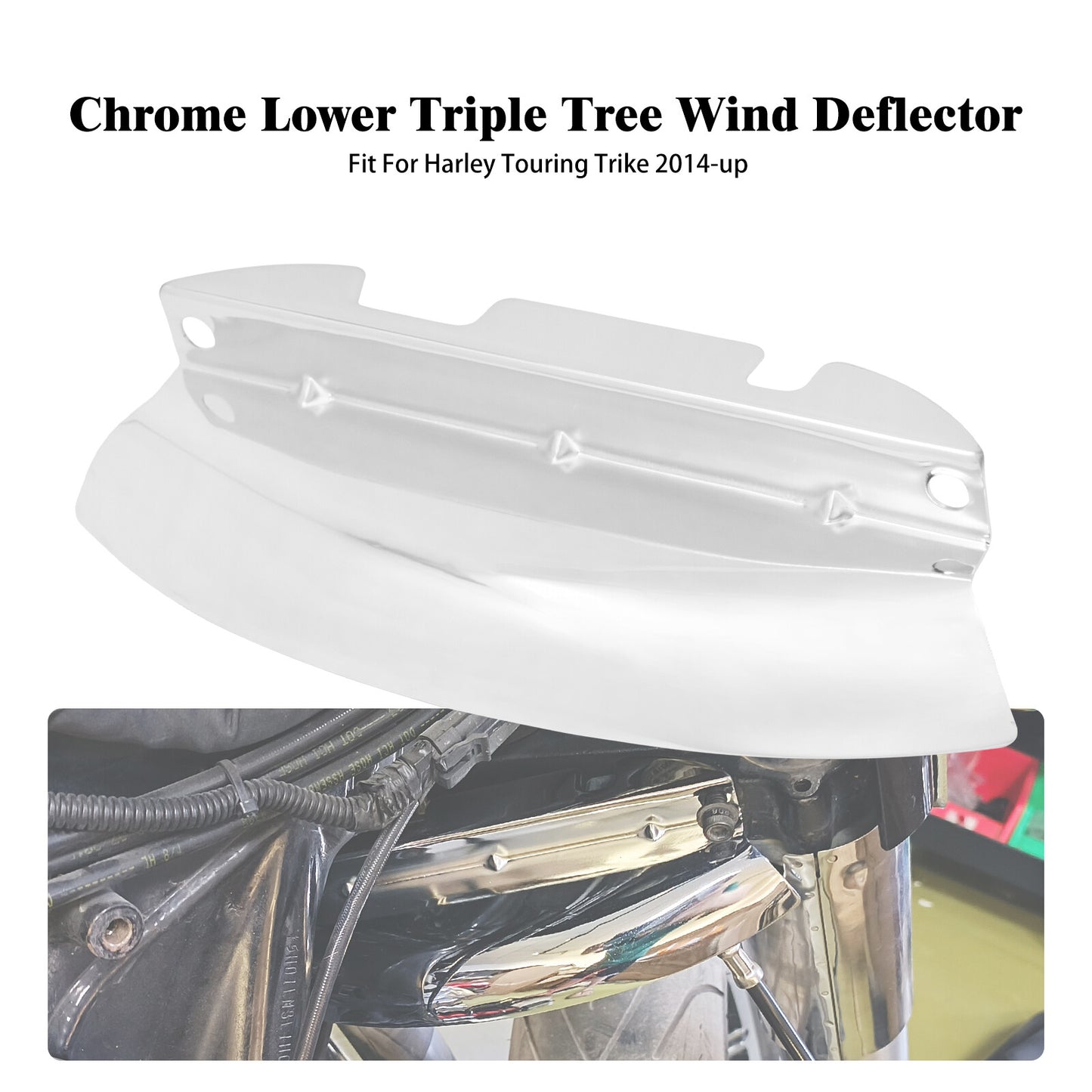 Chrome Lower Triple Tree Wind Deflector for Harley Electra Road Glide 2014-2023