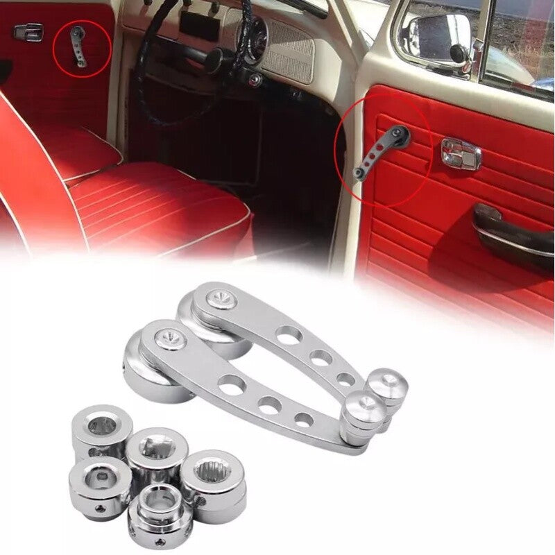 Aluminum Manual Auto Window Crank Handle Winder Hand Car Truck Glass Door Silver