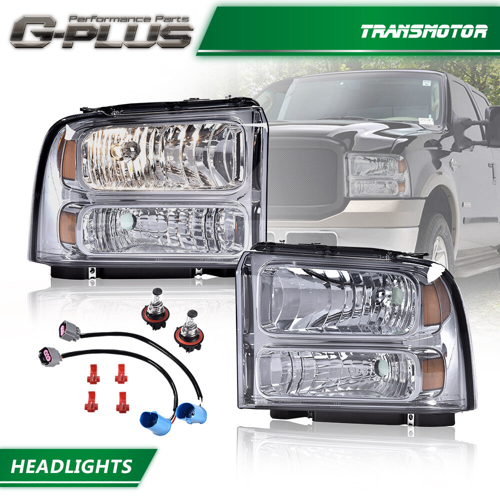 Suitable for 99-04 for Ford F250 F350 Super Duty Smoke Excursion headlights