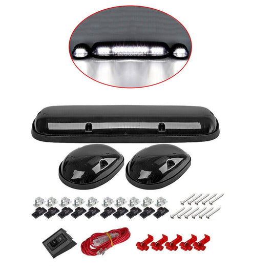 3x LED Smoked White Cab Roof Top Marker Lights For 2002-2007 for Chevrolet Silverado