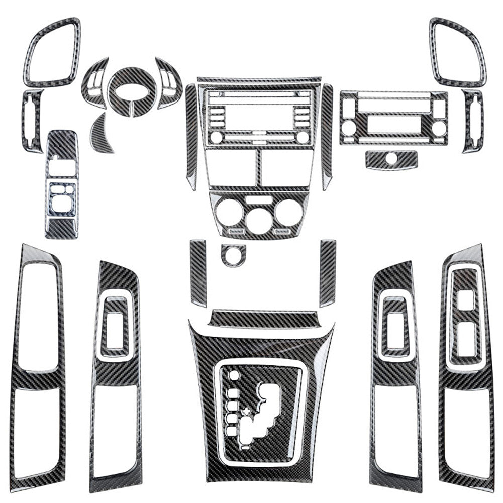 34Pcs Carbon Fiber Inner Full Set Kit Cover Trim for Subaru Forester 2009-2013