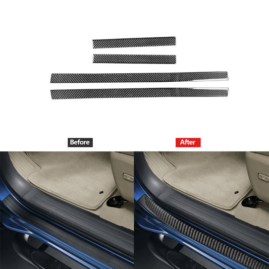 4Pcs Carbon Fiber Outer Door Scuff Sill Cover Trim for Toyota 4Runner 2010-2020