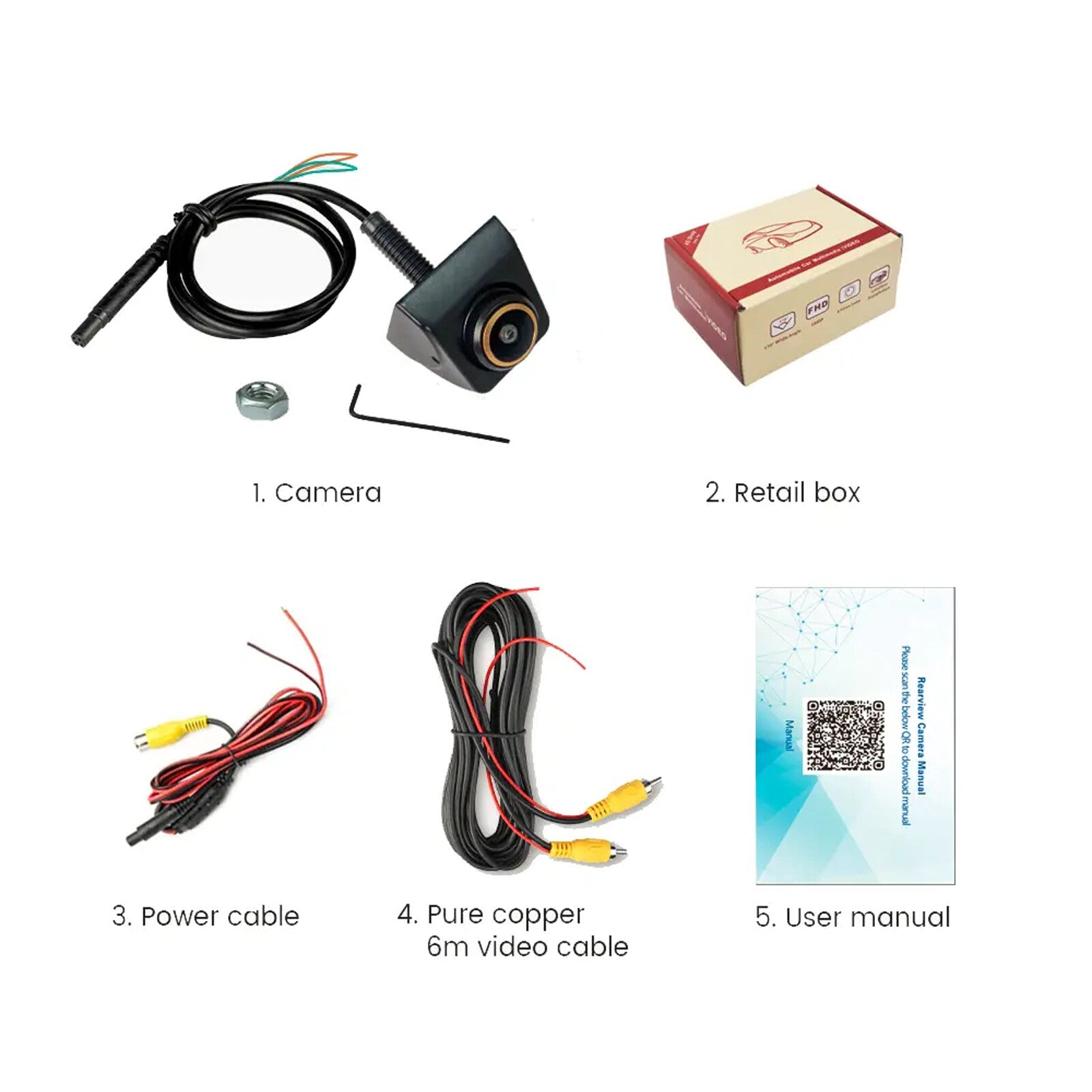 170¡ã Car Rearview Backup Camera, Reverse Parking Camera, AHD Waterproof Night Vision