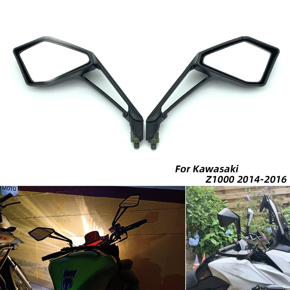 Left  Right Mirrors for Kawasaki Z1000 Z 1000 14-21 Side Black Rear View Mirror