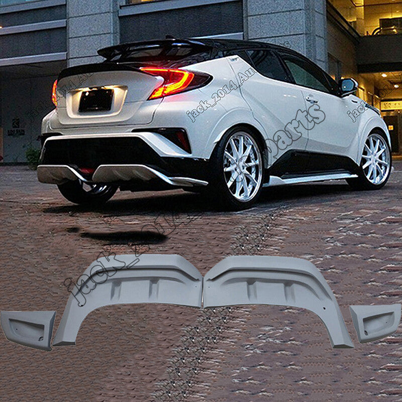 For 18-20 for Toyota C-HR CHR Unpainted Rear Bumper Diffuser Spoiler Lip Cover Trim