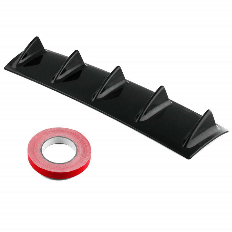 ABS Plastic Universal Black Rear Bumper Lip Chassis Diffuser Spoiler 5 Fin Shark