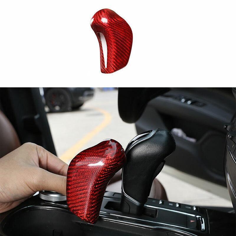 for Maserati for Levante 2017-20 Red Carbon Fiber Gear Shift Knob Shifter Lever Trim